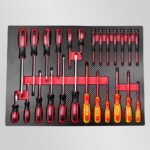 Brumann werkplaatswagen – 8 laden, 6 gevuld + zijkast + 2 momentsleutels – Image 11