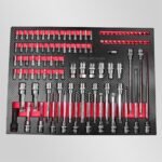 Brumann werkplaatswagen – 8 laden, 6 gevuld + zijkast + 2 momentsleutels – Image 9