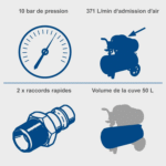 Scheppach HC53DC – Luchtcompressor 50L, 3 PK, 10 Bar, Dubbele Cilinder – Image 2